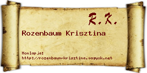 Rozenbaum Krisztina névjegykártya